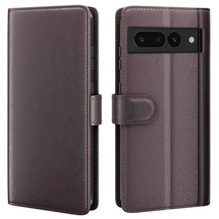 For Google Pixel 7 Pro 5G Case Genuine Split Leather Flip Magnetic Phone Cover