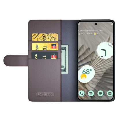 For Google Pixel 7 Pro 5G Case Genuine Split Leather Flip Magnetic Phone Cover