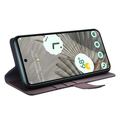 For Google Pixel 7 Pro 5G Case Genuine Split Leather Flip Magnetic Phone Cover