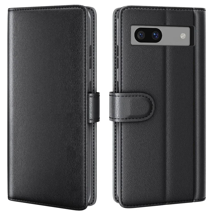 For Google Pixel 7a Case Genuine Split Leather Wallet Phone Cover with Card Holder