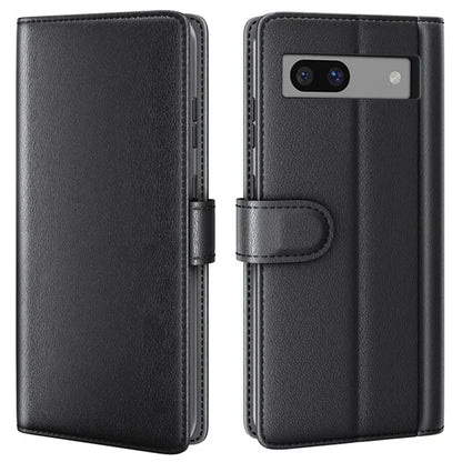 For Google Pixel 7a Case Genuine Split Leather Wallet Phone Cover with Card Holder