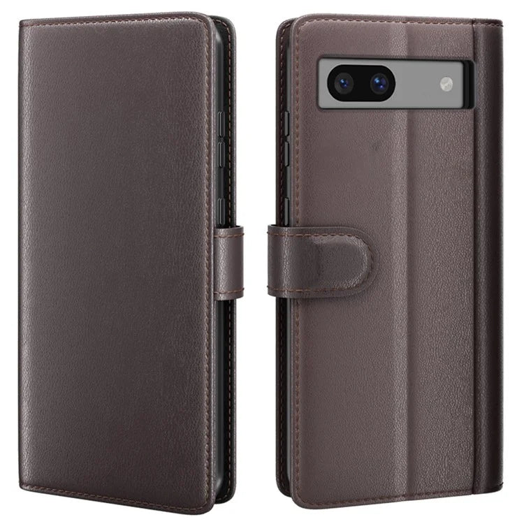 For Google Pixel 7a Case Genuine Split Leather Wallet Phone Cover with Card Holder