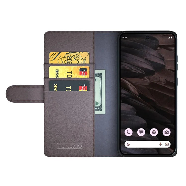 For Google Pixel 7a Case Genuine Split Leather Wallet Phone Cover with Card Holder