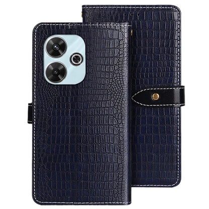 IDEWEI For Xiaomi Redmi 13 4G Case Wallet PU Leather Crocodile Texture Phone Cover