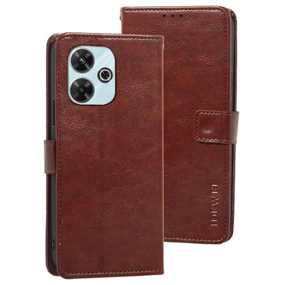 IDEWEI For Xiaomi Redmi 13 4G Case Crazy Horse Texture Flip Leather Phone Cover