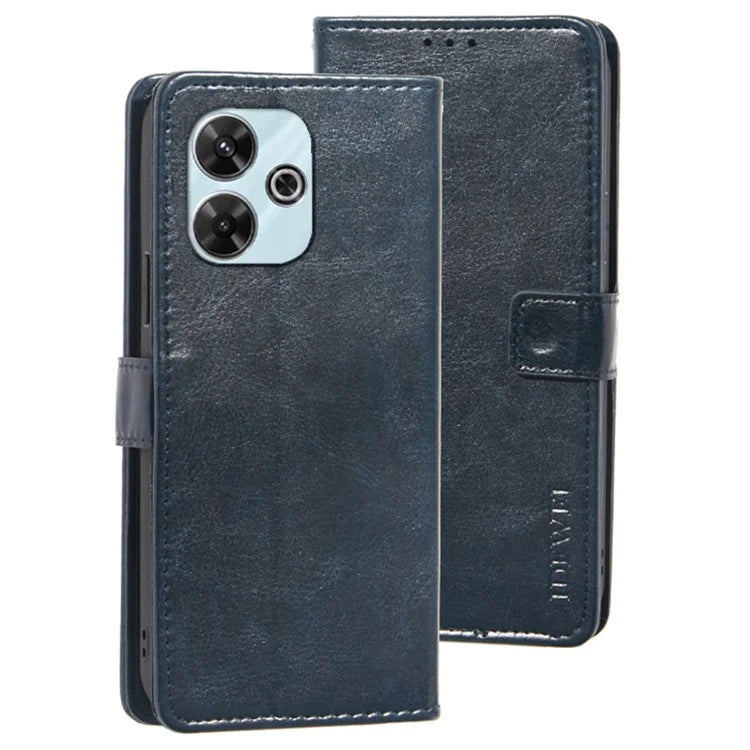 IDEWEI For Xiaomi Redmi 13 4G Case Crazy Horse Texture Flip Leather Phone Cover