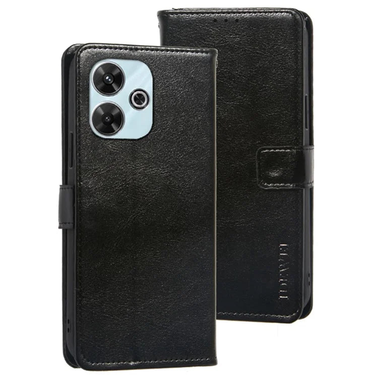 IDEWEI For Xiaomi Redmi 13 4G Case Crazy Horse Texture Flip Leather Phone Cover