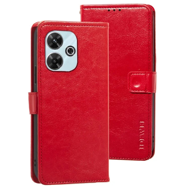 IDEWEI For Xiaomi Redmi 13 4G Case Crazy Horse Texture Flip Leather Phone Cover