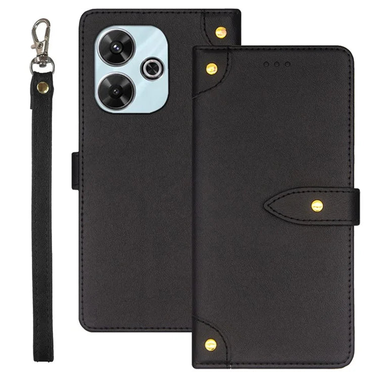IDEWEI For Xiaomi Redmi 13 4G Case Card Slots Shockproof Flip Leather Phone Cover