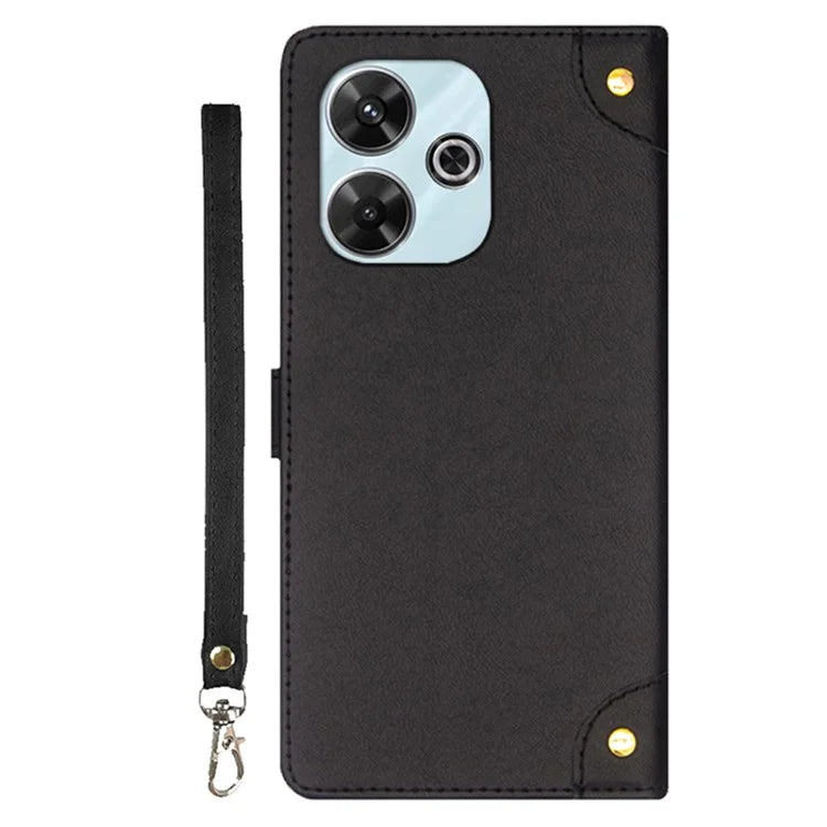 IDEWEI For Xiaomi Redmi 13 4G Case Card Slots Shockproof Flip Leather Phone Cover
