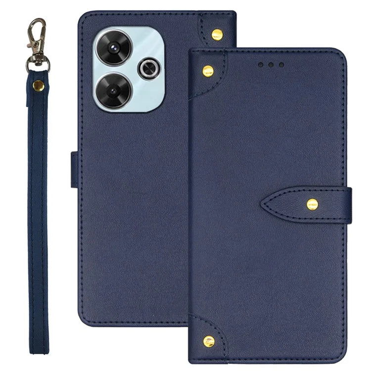 IDEWEI For Xiaomi Redmi 13 4G Case Card Slots Shockproof Flip Leather Phone Cover