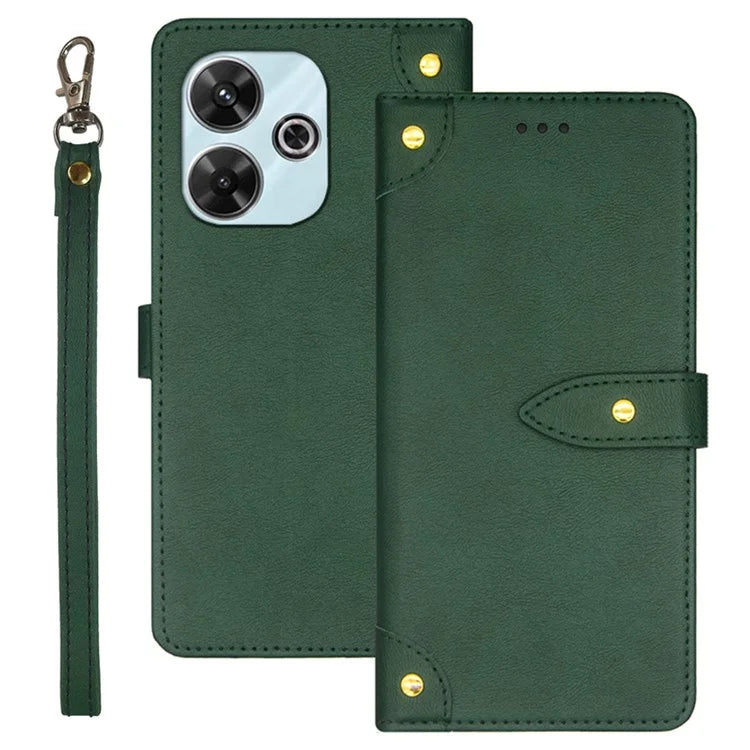 IDEWEI For Xiaomi Redmi 13 4G Case Card Slots Shockproof Flip Leather Phone Cover