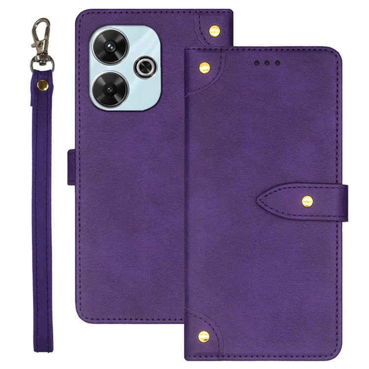 IDEWEI For Xiaomi Redmi 13 4G Case Card Slots Shockproof Flip Leather Phone Cover