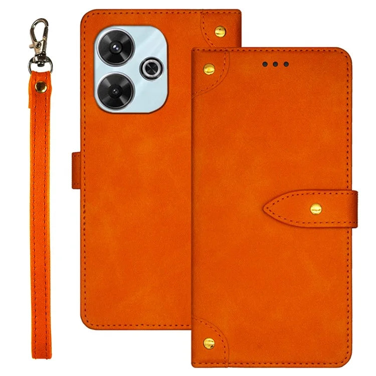 IDEWEI For Xiaomi Redmi 13 4G Case Card Slots Shockproof Flip Leather Phone Cover