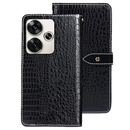 IDEWEI For Xiaomi Poco F6 5G / Redmi Turbo 3 5G Case PU Leather Crocodile Texture Wallet Phone Cover