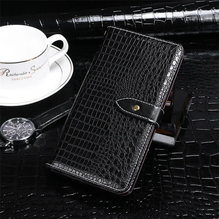 IDEWEI For Xiaomi Poco F6 5G / Redmi Turbo 3 5G Case PU Leather Crocodile Texture Wallet Phone Cover