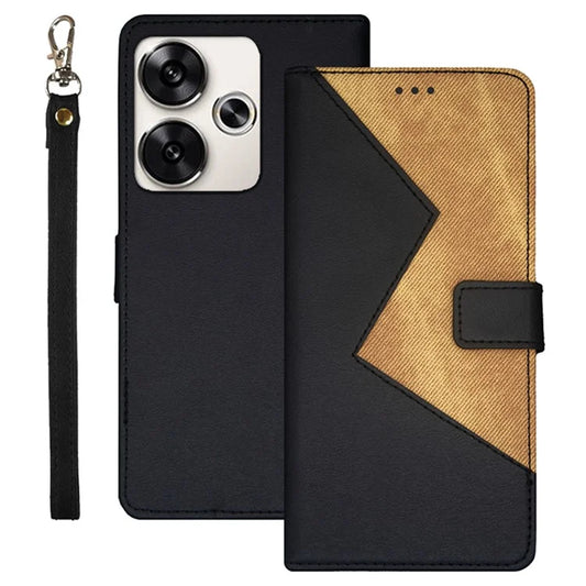 IDEWEI For Xiaomi Poco F6 5G / Redmi Turbo 3 5G Case Card Slots Splicing Color Leather Cover