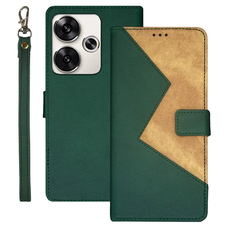 IDEWEI For Xiaomi Poco F6 5G / Redmi Turbo 3 5G Case Card Slots Splicing Color Leather Cover
