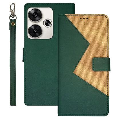 IDEWEI For Xiaomi Poco F6 5G / Redmi Turbo 3 5G Case Card Slots Splicing Color Leather Cover