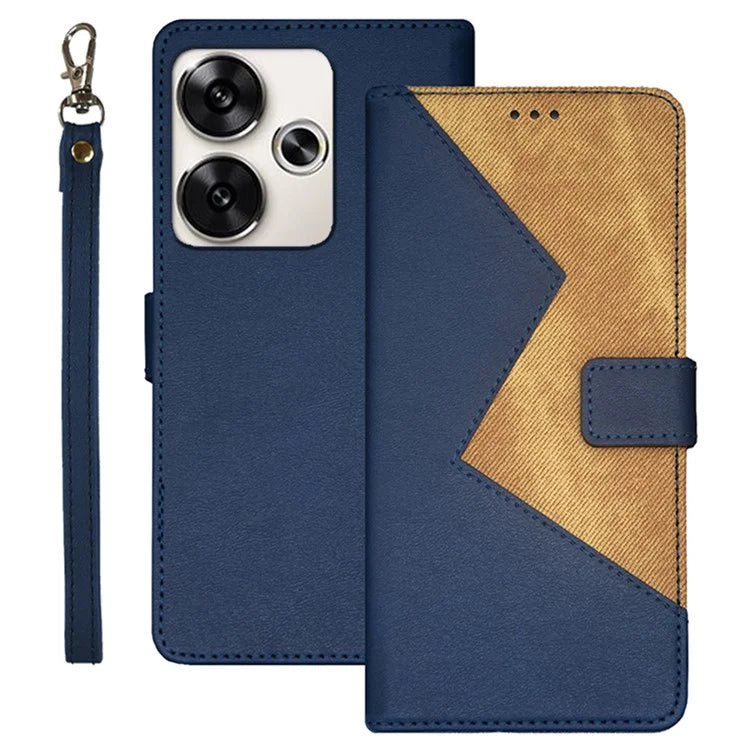 IDEWEI For Xiaomi Poco F6 5G / Redmi Turbo 3 5G Case Card Slots Splicing Color Leather Cover