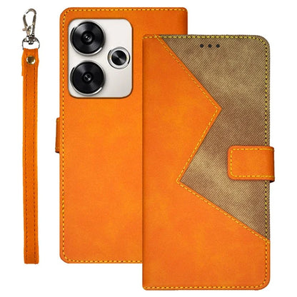 IDEWEI For Xiaomi Poco F6 5G / Redmi Turbo 3 5G Case Card Slots Splicing Color Leather Cover