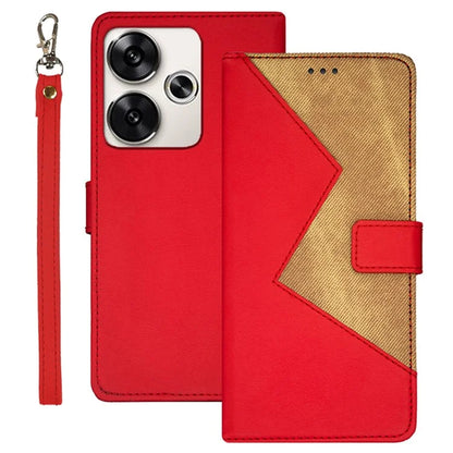 IDEWEI For Xiaomi Poco F6 5G / Redmi Turbo 3 5G Case Card Slots Splicing Color Leather Cover