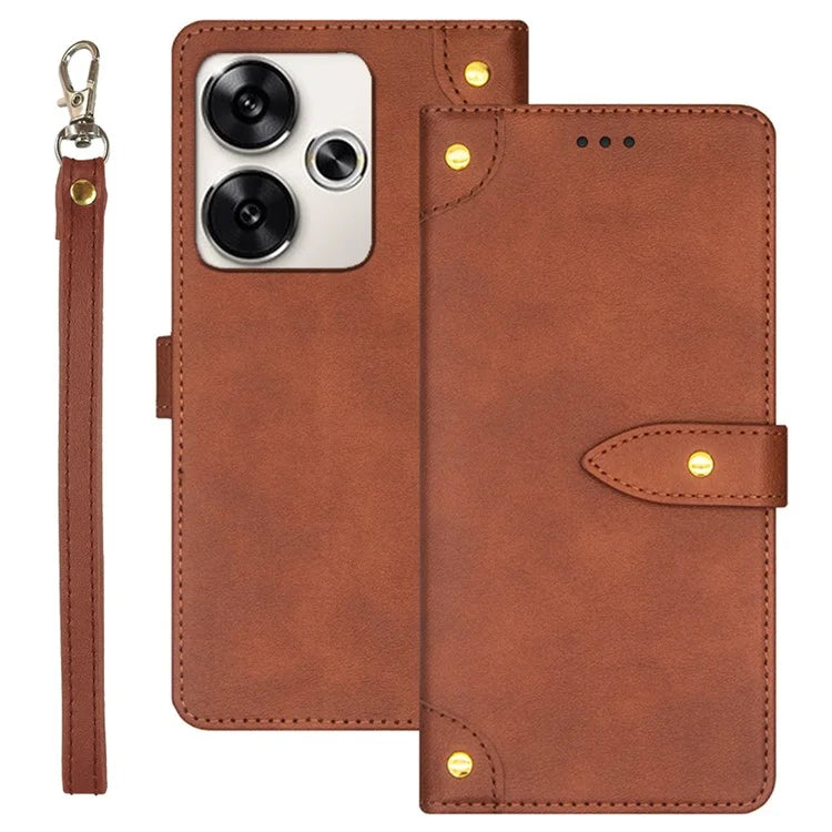 IDEWEI For Xiaomi Poco F6 5G / Redmi Turbo 3 5G Case Leather Phone Cover with Viewing Stand