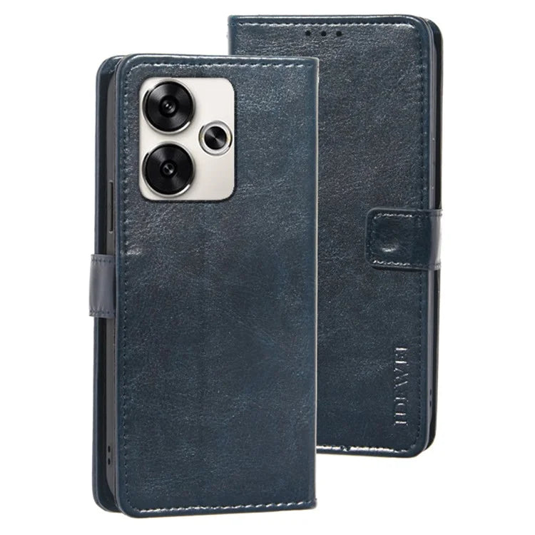 IDEWEI For Xiaomi Poco F6 5G / Redmi Turbo 3 5G Case Crazy Horse Texture Leather Flip Phone Cover