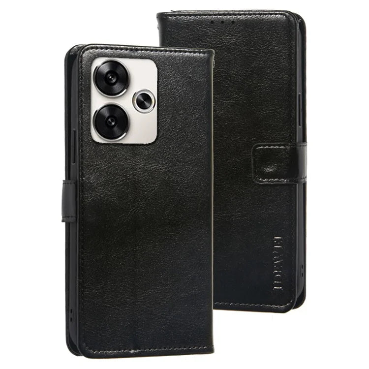 IDEWEI For Xiaomi Poco F6 5G / Redmi Turbo 3 5G Case Crazy Horse Texture Leather Flip Phone Cover