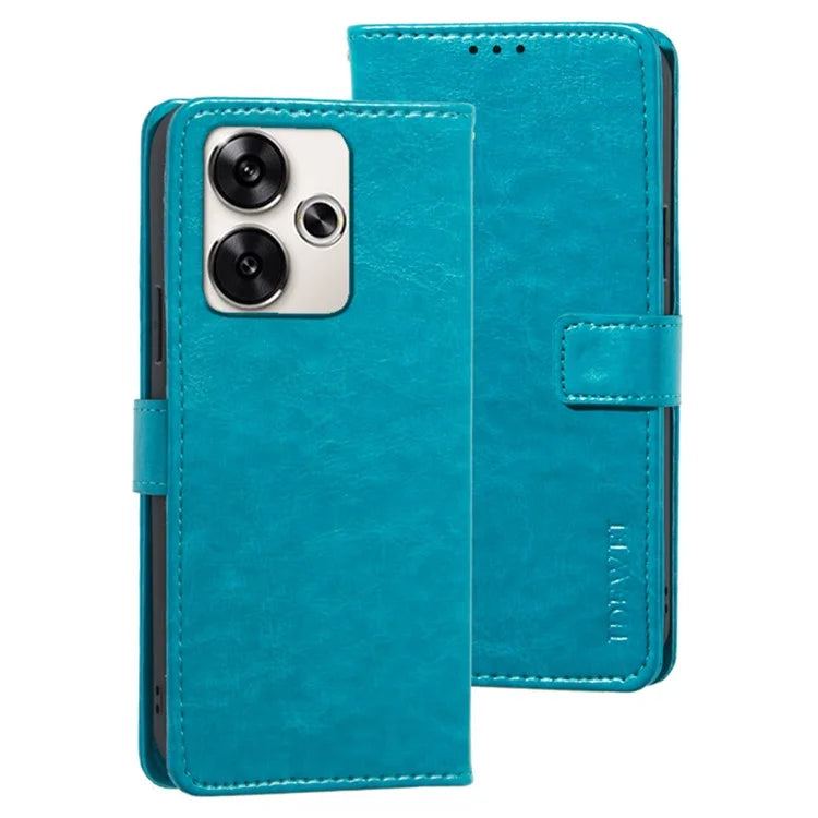 IDEWEI For Xiaomi Poco F6 5G / Redmi Turbo 3 5G Case Crazy Horse Texture Leather Flip Phone Cover