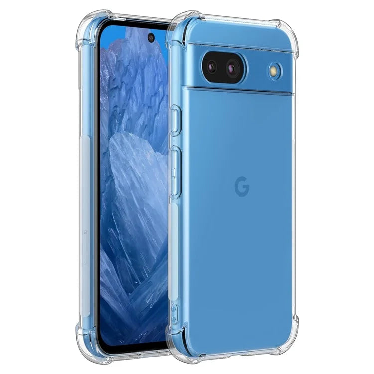 For Google Pixel 8a Clear Case Four Corners Airbag Protective TPU Phone Cover