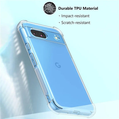 For Google Pixel 8a Clear Case Four Corners Airbag Protective TPU Phone Cover