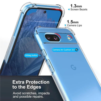 For Google Pixel 8a Clear Case Four Corners Airbag Protective TPU Phone Cover