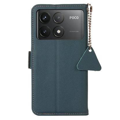 TJ For Xiaomi Poco F6 Pro 5G / Redmi K70 5G / K70 Pro 5G Case Stand Genuine Cow Leather Phone Cover