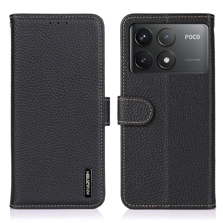 KHAZNEH For Xiaomi Poco F6 Pro 5G / Redmi K70 5G / K70 Pro 5G Case Genuine Cow Leather Phone Cover