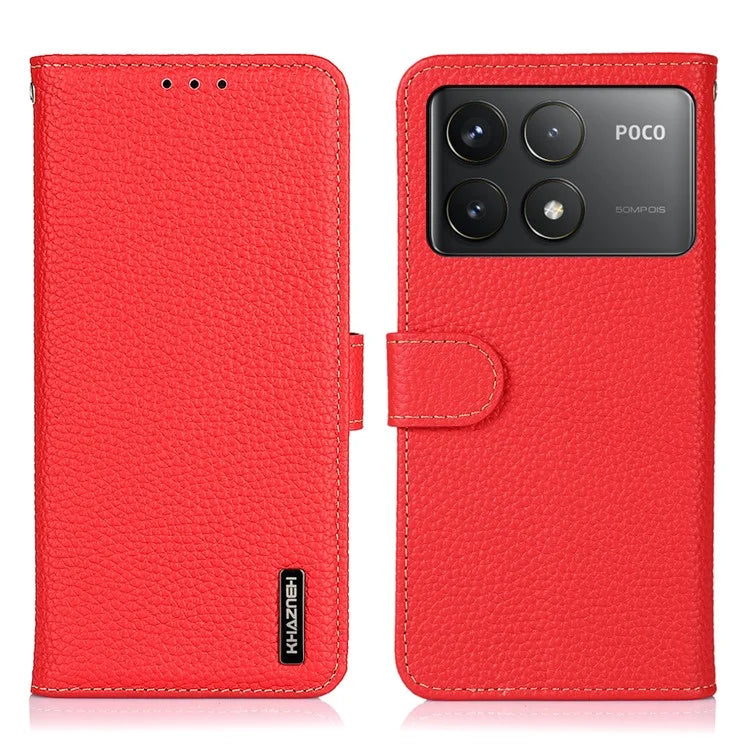 KHAZNEH For Xiaomi Poco F6 Pro 5G / Redmi K70 5G / K70 Pro 5G Case Genuine Cow Leather Phone Cover