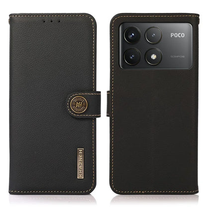 KHAZNEH For Xiaomi Poco F6 Pro 5G / Redmi K70 5G / K70 Pro 5G Case Genuine Cow Leather Wallet Cover