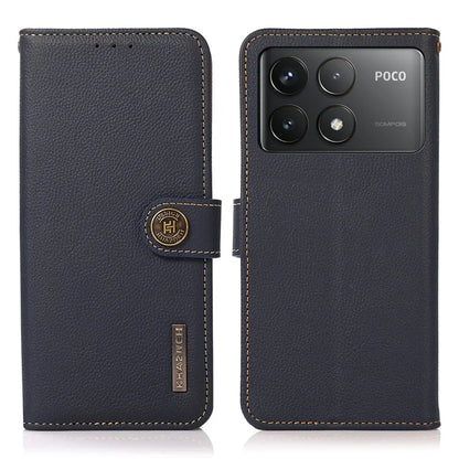 KHAZNEH For Xiaomi Poco F6 Pro 5G / Redmi K70 5G / K70 Pro 5G Case Genuine Cow Leather Wallet Cover
