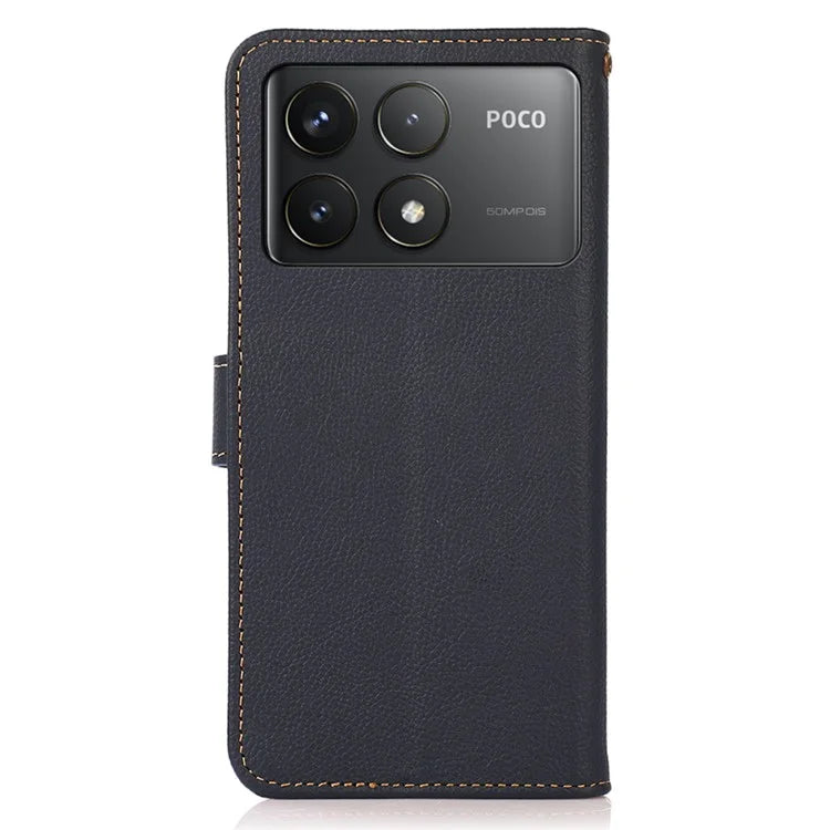KHAZNEH For Xiaomi Poco F6 Pro 5G / Redmi K70 5G / K70 Pro 5G Case Genuine Cow Leather Wallet Cover