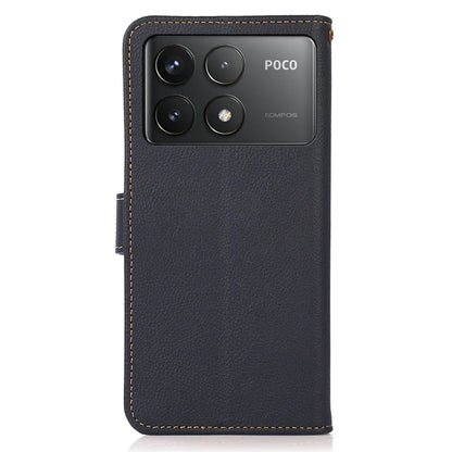 KHAZNEH For Xiaomi Poco F6 Pro 5G / Redmi K70 5G / K70 Pro 5G Case Genuine Cow Leather Wallet Cover