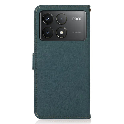 KHAZNEH For Xiaomi Poco F6 Pro 5G / Redmi K70 5G / K70 Pro 5G Case Genuine Cow Leather Wallet Cover