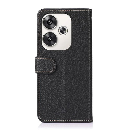 KHAZNEH For Xiaomi Poco F6 5G / Redmi Turbo 3 5G Case Genuine Cow Leather Wallet Shockproof Phone Cover