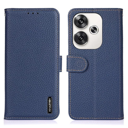 KHAZNEH For Xiaomi Poco F6 5G / Redmi Turbo 3 5G Case Genuine Cow Leather Wallet Shockproof Phone Cover