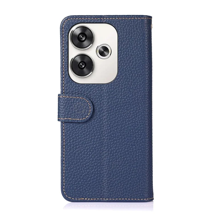 KHAZNEH For Xiaomi Poco F6 5G / Redmi Turbo 3 5G Case Genuine Cow Leather Wallet Shockproof Phone Cover
