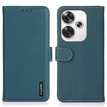 KHAZNEH For Xiaomi Poco F6 5G / Redmi Turbo 3 5G Case Genuine Cow Leather Wallet Shockproof Phone Cover