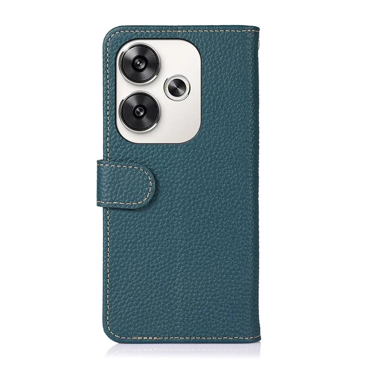 KHAZNEH For Xiaomi Poco F6 5G / Redmi Turbo 3 5G Case Genuine Cow Leather Wallet Shockproof Phone Cover
