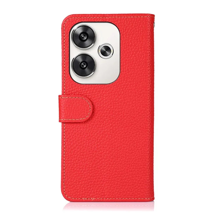 KHAZNEH For Xiaomi Poco F6 5G / Redmi Turbo 3 5G Case Genuine Cow Leather Wallet Shockproof Phone Cover