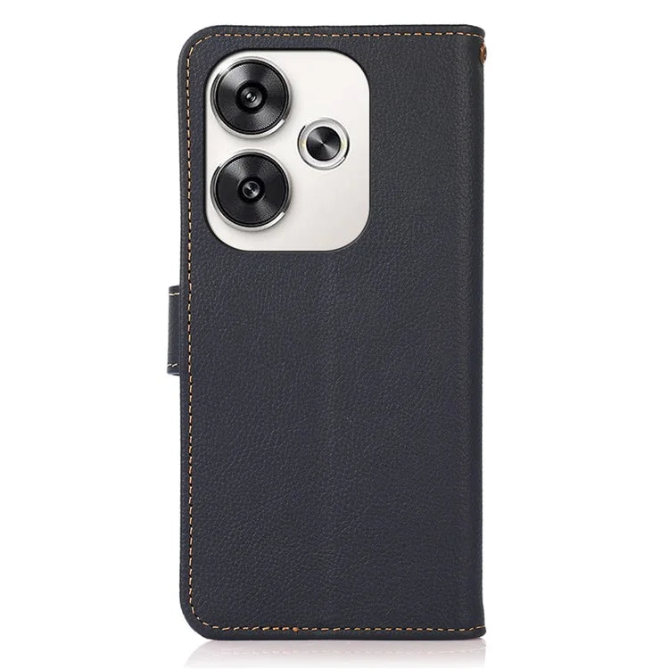 KHAZNEH For Xiaomi Poco F6 5G / Redmi Turbo 3 5G Case Genuine Cow Leather Wallet Cover