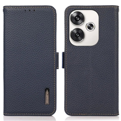 KHAZNEH For Xiaomi Poco F6 5G / Redmi Turbo 3 5G Case Genuine Cow Leather Cover RFID Blocking