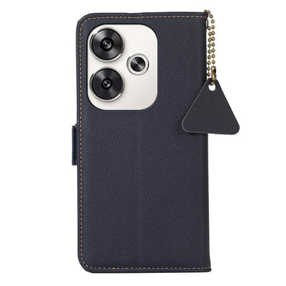 TJ For Xiaomi Poco F6 5G / Redmi Turbo 3 5G Case Genuine Cow Leather Wallet Phone Cover